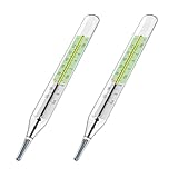 2PCS Glass Thermometer Classic for Adults Medical Fever - Accurate 2P