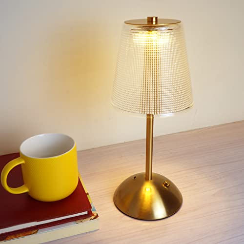 Amingulry Cordless Table Lamp, Rechargeable Battery Operated Lamp, 3 Way Modes & Stepless Dimmable Led Touch Lamp, Portable Retro Gold Metal Beside Lamps For Home Desk Bedroom Restaurant Outdoor #TOP6