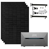 1800W Balkonkraftwerk mit 4×450Wp JA Solar Modulen bifazial, inkl. Anker Solarbank 2 Pro Speicher(1600Wh), 4 MPPTs(2400W), mit Halterung fur Flachdach