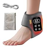 Masajeador de tobillo, masajeador de pie de tobillo inalámbrico con calor - configuración 6 temperaturas almohadilla de calentamiento para circulación relajación mujeres hombres plantar entrenamien