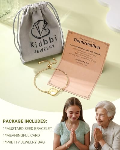 Image of Mustard Seed Bracelet Baptism Confirmation Gifts for Teen Girl Women