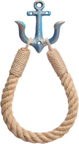Wall-Mounted Natural Antique Rope Towel Ring Nautical Toilet Paper Holder