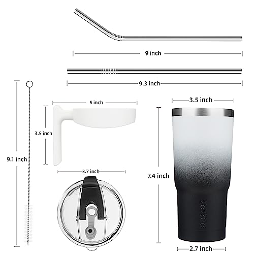 Image of BJPKPK 20 oz Tumbler with Handle & Straw, Insulated Stainless Steel Mug
