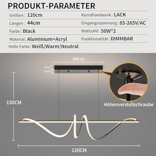 Plafonnier moderne acrylique dimmable avec télécommande pour cuisine - 6