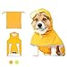 Luccalily Waterproof Dog Rain Jacket with Hood - Reflective Strip, Adjustable Belly Strap, Lightweight Poncho with Storage Bag (Small, Yellow)