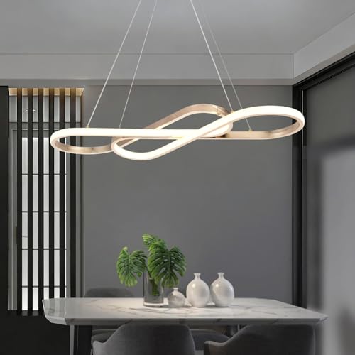 Image of Gold 29.53in Modern Dimmable LED Pendant Chandelier