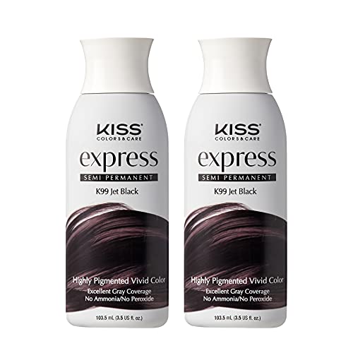 Kiss Express Color #K99 Semi- Permanent Jet Black 3.5 Ounce (Pack of 2)