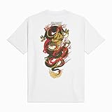 Dolly Noire Icons Ryu Dragon, Unisex, Tshirt 100% Cotone, Collezione Ufficiale (IT, Testo, M, Regular, Regular, Bianco)