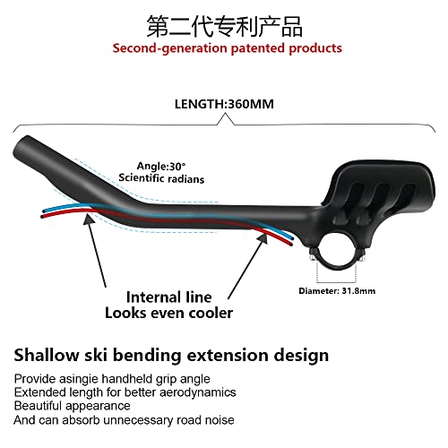 Rxl Sl RXLUSA-7-003 Carbon Fiber Triathlon Bicycle Extender 31.8Mm Triathlon Tt Arm Rest Handlebar 30 Degree Aerobars 360Mm Ud Matte Carbon Aero Bars Bar Ends Aero Tt Bar 30° Triathlon Handlebars For Road Bike thumb #1