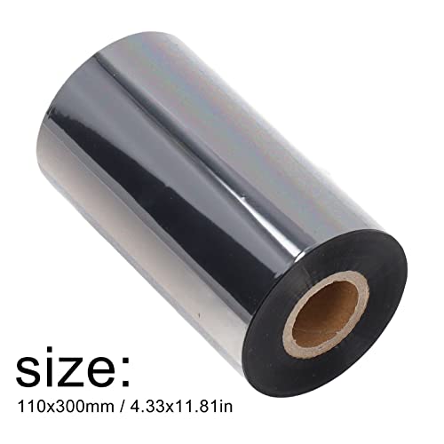 Fafeicy 110mm*300m Schwarzes Thermotransferband Harz, Thermotransferband mit dreischichtiger Struktur, Kompatibel FüR TSC, FüR Argox, FüR Zebra, Zum Drucken von Versandetiketten