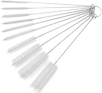 10 Inch Long Upgrade Straw Brush, Bottle Cleaning Brushes, Tube Cleaning Brushes Set Straw Cleaning Kit, 10 Different Diameters Metal Pipe Brush Cleaner, Set of 10pcs by Aorzov