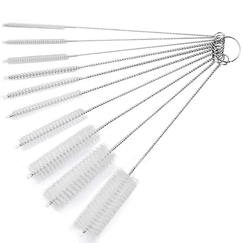 10 Inch Long Upgrade Straw Brush, Bottle Cleaning Brushes, Tube Cleaning Brushes Set Straw Cleaning Kit, 10 Different Diameters Metal Pipe Brush Cleaner, Set of 10pcs by Aorzov