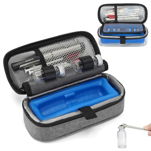 Apollo Walker Insulin Cooler Travel Case Portable Insulin Vial Cooler Travel Case Secure the Medicine Bottle to Prevent it from Shaking TSA Approved Medication Cooler for Travel with Ice Brick