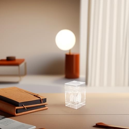 Modèle Anatomique Cœur Poumons Cube Cristal 3D pour Étude Médicale