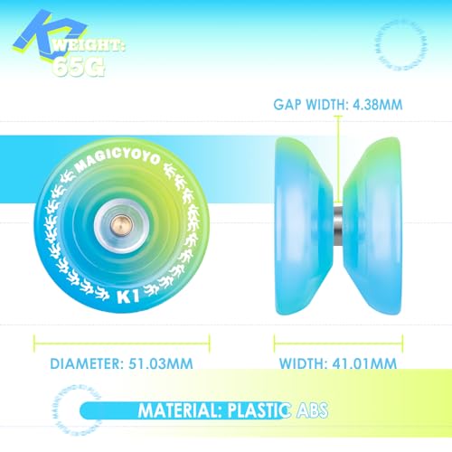 MAGICYOYO Kids Yoyo K1 for 8-12 or Up, Responsive Plastic Yoyo Blue Yellow - Image 4