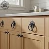 Renovators Supply Manufacturing Black Wrought Iron Cabinet Ring Pull Floral Roped Style 5 in. Antique RSF Rust-Resistant Powder Coat Finish with Mounting Hardware #4