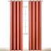 Yakamok Room Darkening Thermal Insulated Blackout Curtains Solid Grommet Top Window Curtains Living Room, 2 tie Backs Included(52x84 Inch, Coral Orange, 2 Panels)