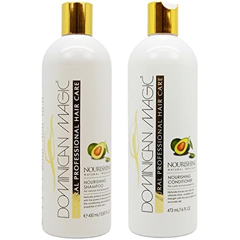Dominican Magic Nourishing Shampoo & Conditioner Duo Set with Avocado Oil and Aloe Vera Infused Moisturizing Shampoo and Hydrating Conditioner for Women Duo Set (16oz) Cover