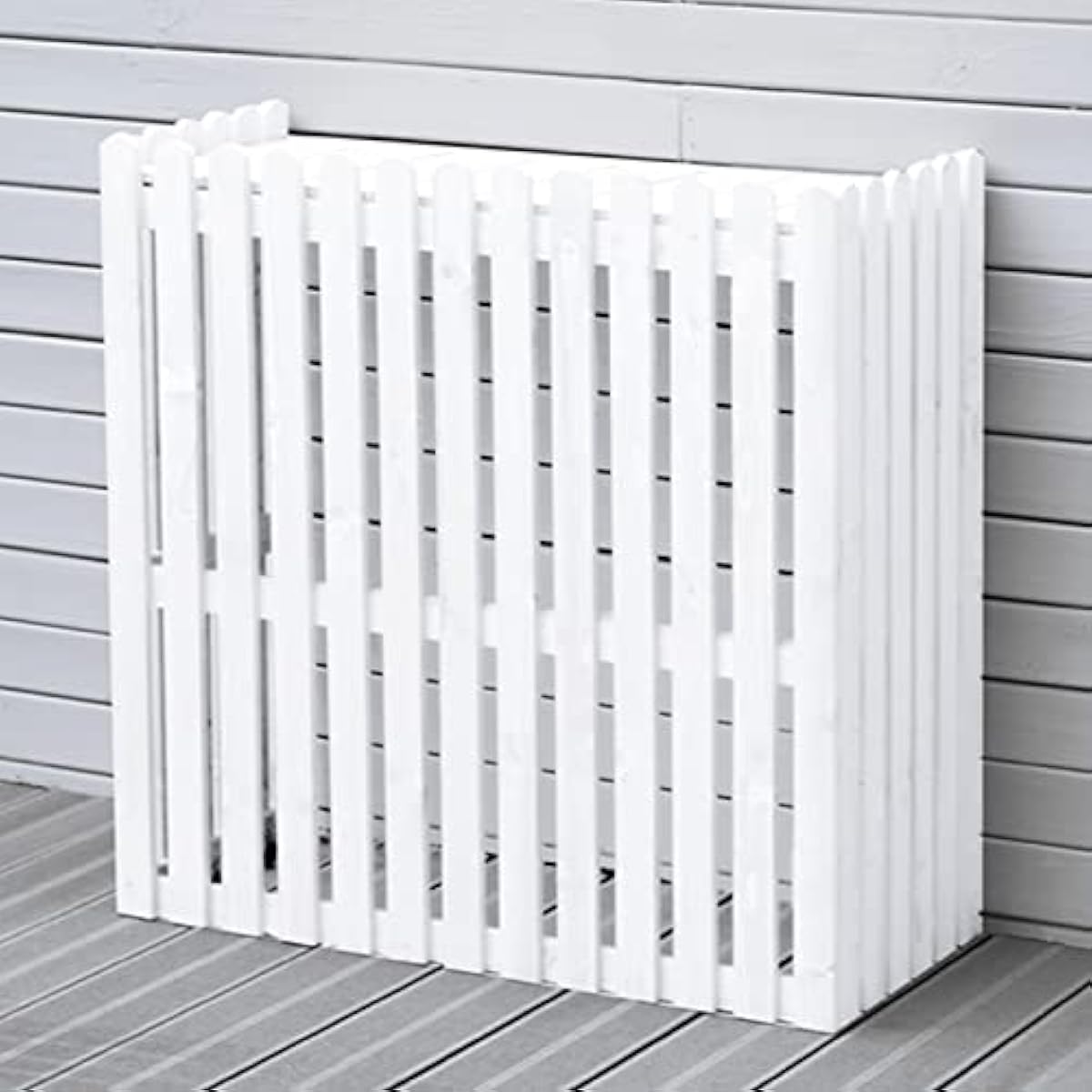 正規 店 東京 室外機カバー 縦ストライプでモダンに隠す 室外機カバー 木製 エアコン 室外機 日よけ おしゃれ 格子 目隠し 枠 柵 エアコン室外機カバー ホワイト 白 ブラウン ガーデン フロントルーバーボーダーエアコン 宅配 Www Littleshopp Com