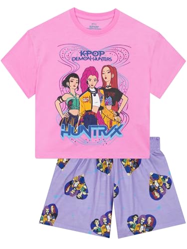KPop Demon Hunters Schlafanzug Mädchen Kurzarm Pyjama Mädchen Rumi Mira Und Zoey Pijamas Kinder K-Pop Mehrfarbig 140