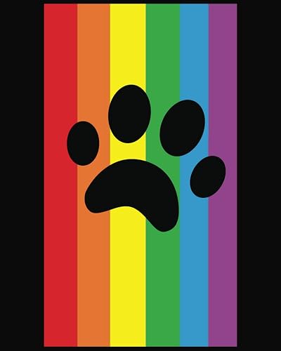 Gay Pride Rainbow Pawprint Journal: LGBTQ Rainbow composition book. 108 Lined Pages 8x10 notebook or diary