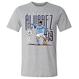 500 LEVEL Julian Alvarez Manchester City Shirt - Julian Alvarez Manchester City Dash WHT (Heather Gray, Medium)