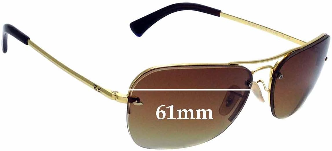 Sunglass Fix Replacement Sunglass Lenses Compatible with Ray-Ban RB3541 61mm