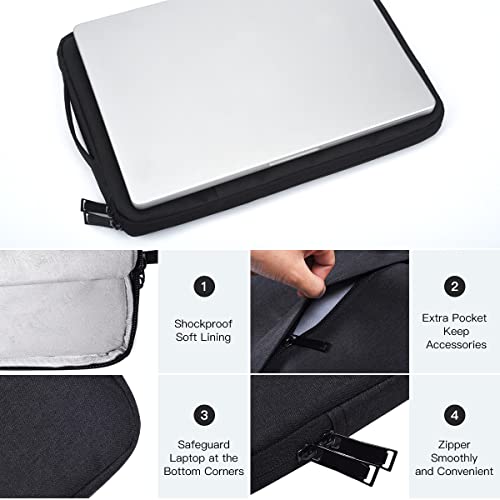 Image of Laptop Sleeve Case for 14 inch MacBook Pro M5 /M4 / M3 / Pro /Max A3427 A3426 A3434 A3112 A3401 A3185 A2918 2026-2021,Carrying Bag with Accessory Pocket, Black