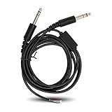 MODELO APLICABLE: Cable de repuesto de auriculares de aviación para auriculares de piloto de aviación universales con enchufe GA dual David Clark AVCOMM Pilot.
