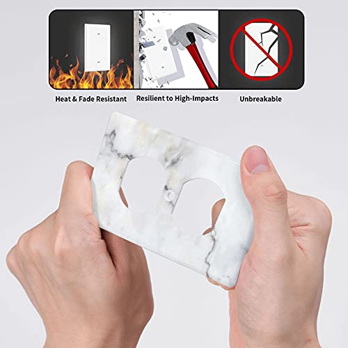 Marble Wall Plate Cover Decorative Switch Plates Cover,Electrical Outlet Cover,Single Double Gang Toggle Switch Plate,Oversized Double Toggle Wall Plate Cover #TOP4