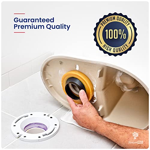 Foreverpro Wrft02 Universal Extra Thick Toilet Wax Ring Replacement Kit For Floor Outlet Toilet Bowl With Black Rubber Flange Funnel Water Tight Seal Gasket Accommodates 3 Inch And 4 Inch Waste Lines #TOP2