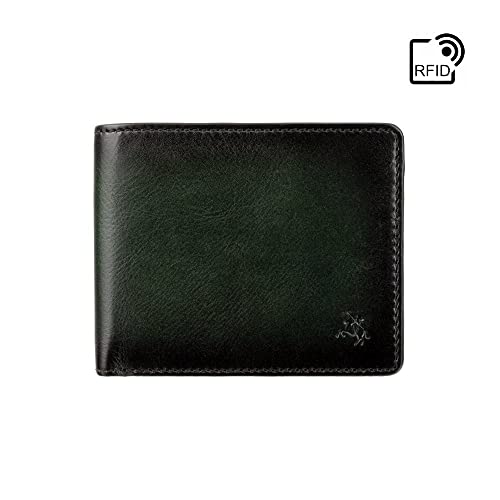 VISCONTI New Gents High End Atelier Burnished Leather Wallet RFID Blocking Tap 'n' Go Technology (Burnished Green)2
