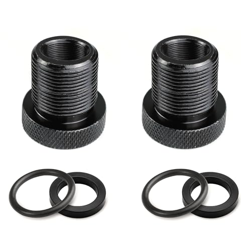 Ongfuwu 2PCS Oil Filter Adapter, 1/2x28 to 3/4x16 Vehicle Thread Adapter with Rubber Washer, Metal Automotive Thread Protector Replacement, Car Accessories for SUV Truck (3/4x16)