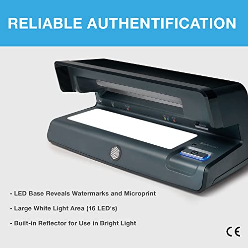 Safescan 70 Uv Counterfeit Bill Detector, Small Footprint, Lightweight, Great For Bills, Ids, Credit Cards, Suits All Currencies, Powerful 9W Uv Light, White Light, Ce Certified, 3-Year Warranty #TOP3