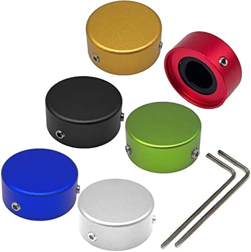 SOLUTEK Pedal Footswitch Topper with 3 Screws and Rubber Insert Fit Tightly on common pedal switches(3/8"10mm) Red Silver Black Gold Blue Green 6 Pack