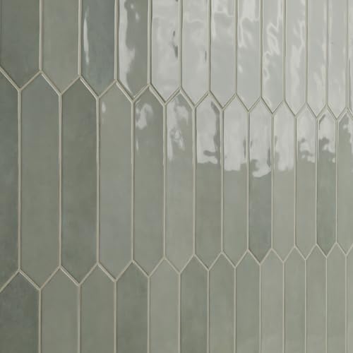 MSI Renzo Jade 2.5in. x 13in. Glossy Ceramic Picket Wall Tile by MSI - Used condition - Image 4