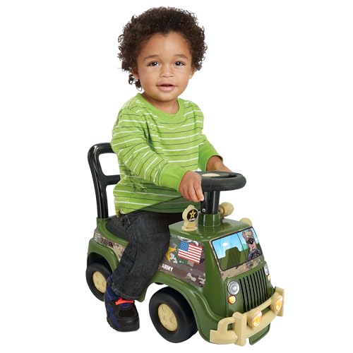 Kiddieland Lights & Sounds Military Activity Truck Ride-On, Foot-to-Floor Toddler Vehicle with Interactive Dashboard, Horn, Under-Seat Storage, Ages 12–36 Months by Kiddieland - Image 6
