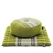 Leewadee Meditationsset Yogaset aus Meditationskissen Zafu und Kleiner rollbarer Sitzmatte Zabuton Ökologisches Naturprodukt, Kapok, Green