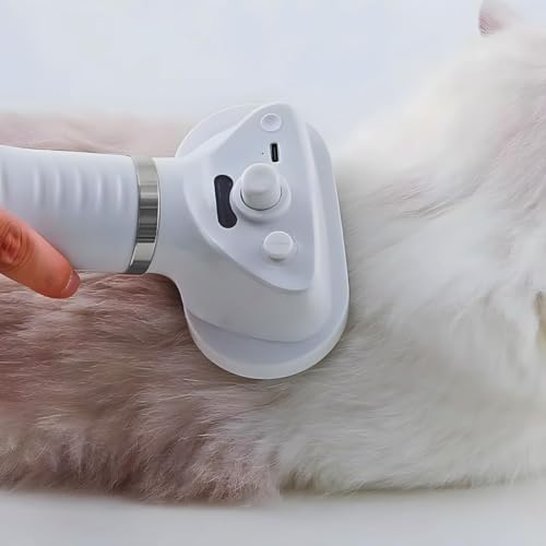 Escova Elétrica Removedora de Pelos com Spray Vaporizante e Massagem – Cuidados e Conforto para Pets