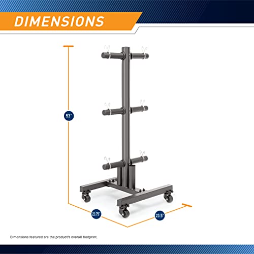 Marcy Olympic Weight Plate Rack for Two-Inch Plates Vertical Bar Holder for Home Gym PT-5856 , Black - Thumbnail 2