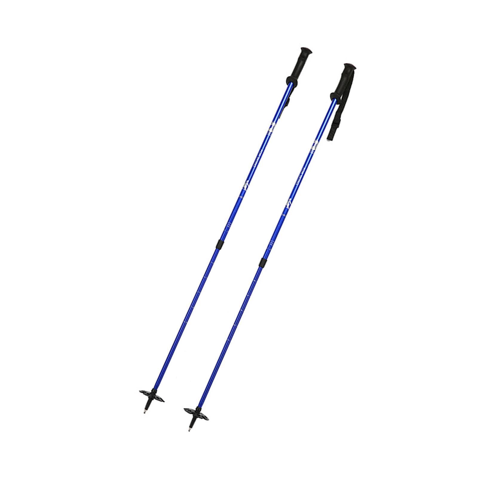2 Piezas Bastones de Senderismo Telescópicos Palos para Excursión Aleación de Aluminio con Mango Ergonómico Y Cestas para Nieve de Bloqueo