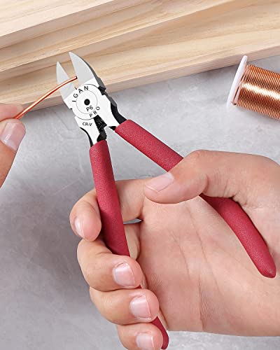Image of IGAN-P6 Wire Cutters (Pack of 2), 6-inch Ultra Sharp & Powerful Side-cutting Pliers with Longer Flush Cutting Edge, Ideal Wire Cutter for Crafts, Floral, Electrical & Any Clean Cut Needs