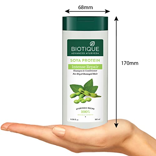 Image of Biotique Bio Soya Protein Fresh Nourishing Shampoo | Repairs Dry and Damaged Hair |Maintains pH Balance |Promotes Healthy Shiny Hair| Prevents Color Fading | All Skin Types | 180ml