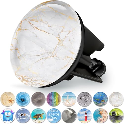 M. ROSENFELD HOME Universal Waschbeckenstöpsel 40mm mit Motivder Marmor - Marmor Chrom Abflussstopfen – aus Messing, Universal mit Gummi für Waschbecken im Bad und Bidets - Excenterstopfen