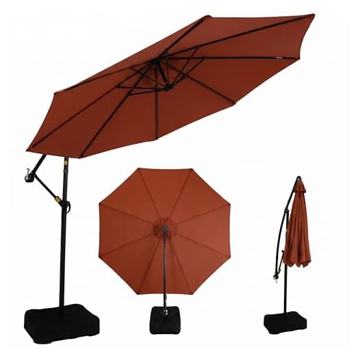 Sunnydaze 10ft Cantilever Umbrella with Base