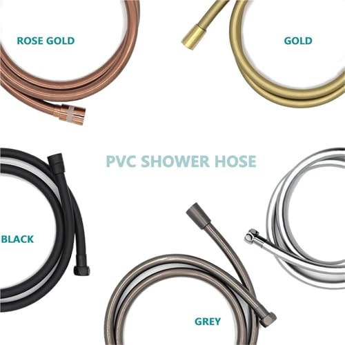 Manguera de ducha flexible anti-torsión de PVC negro para solucionar fugas en el baño 3