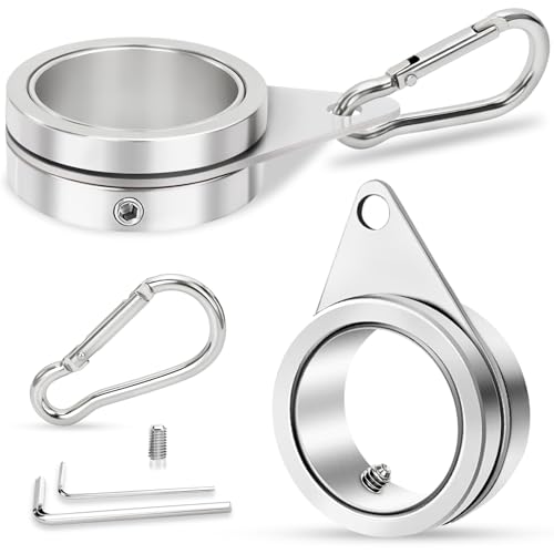 1 Flag Pole Rings Flagpole Spinners Clips Aluminum Alloy Anti-Wrap 360 Spinning Flag Pole Swivel Rings Flag Rotating Mounting Rings Hardware Parts with Clip Hooks for 0.75-1.0 Inch Diam. Flagpole