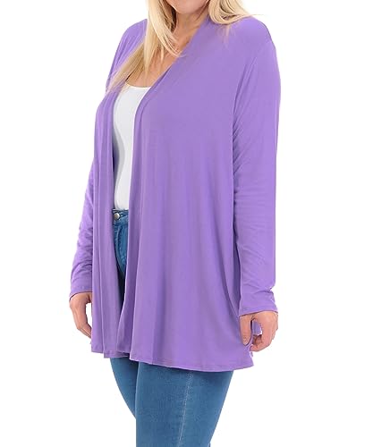 Image of Pastel by Vivienne Women's Long Sleeve Jersey Plus Size Cardigan