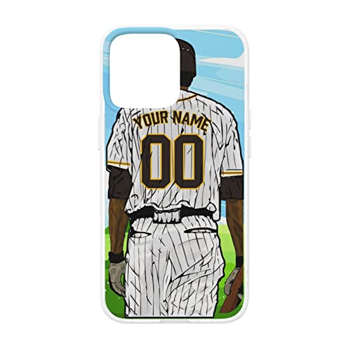 Custom Your Any Name And Number Baseball Player Jersey Silicone Shockproof Phone Case Compatible For Iphone 14 13 12 11 Pro/Pro Max/Mini Personalized Baseball Fans Gift #TOP6