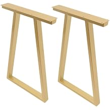 Metal Gold Table Legs 28Inch 2Pc Trapezoid Metal Table Legs Dining Table Legs Desk Legs Bench Legs for Homes Offices Hotels Bars Without Boards